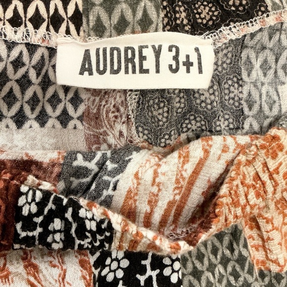 Audrey 3+1 Boho Patchwork Off-Shoulder Tunic Dress – Size Medium - Picture 2 of 6